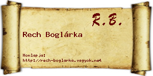 Rech Boglárka névjegykártya